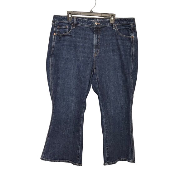 Old Navy High-Rise Vintage Cropped Flare Jeans Size 20 Secret-Smooth Pockets - Picture 1 of 7